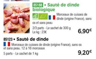 Thiriet Sauté de dinde offre