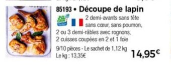 Thiriet Découpe de lapin offre