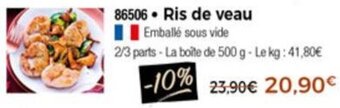 Thiriet Ris de veau offre
