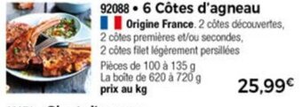 Thiriet 6 Côtes d'agneau offre