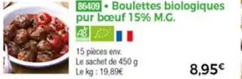 Thiriet Boulettes biologiques pur bœuf offre