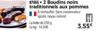 Thiriet 2 Boudins noirs traditionnels aux pommes offre