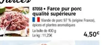 Thiriet Farce pur porc qualité supérieure offre