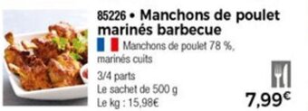 Thiriet Manchons de poulet marinés barbecue offre