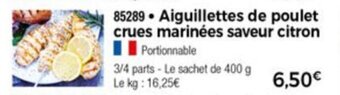 Thiriet Aiguillettes de poulet crues marinées saveur citron offre