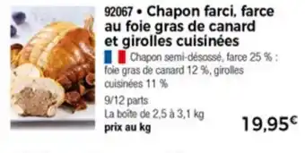 Thiriet Chapon farci farce au foie gras de canard offre