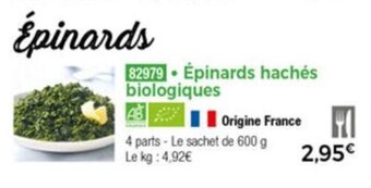 Thiriet Épinards hachés biologiques offre