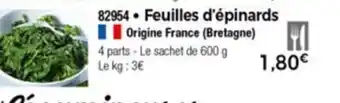 Thiriet Feuilles d'épinards offre