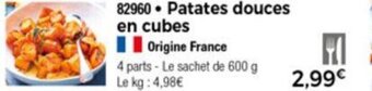 Thiriet Patates douces en cubes offre