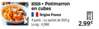 Thiriet Potimarron en cubes offre