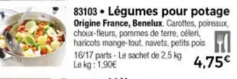 Thiriet Légumes pour potage offre