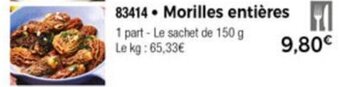 Thiriet Morilles entiéres offre