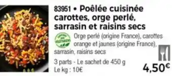 Thiriet Poêlée cuisinée carottes orge perlé offre