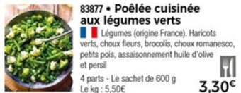 Thiriet Poêlée cuisinée aux légumes verts offre