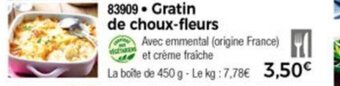Thiriet Gratin de choux fleurs offre