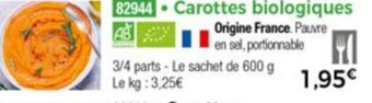 Thiriet Carottes biologiques offre