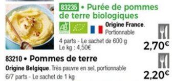 Thiriet Pommes de terre offre
