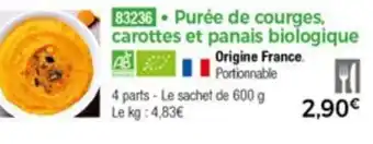 Thiriet Purée de courges carottes et panais biologique offre