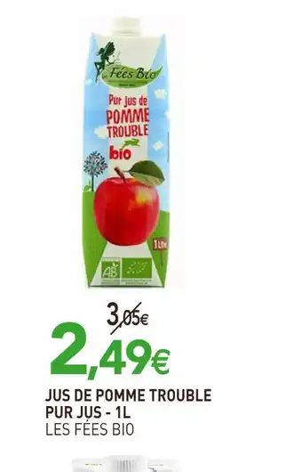 naturéO Les fées bio jus de pomme trouble pur jus offre