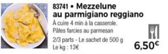 Mezzelune au parmigiano reggiano