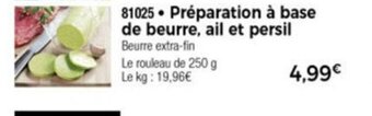 Thiriet Préparation A Base De Beurre, Ail Et Persil offre