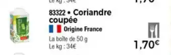 Thiriet Coriandre Coupée offre
