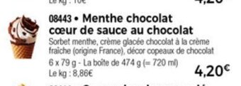 Thiriet Menthe Chocolat Coeur De Sauce Au Chocolat offre