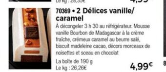 Thiriet 2 Délices Vanille/Caramel offre