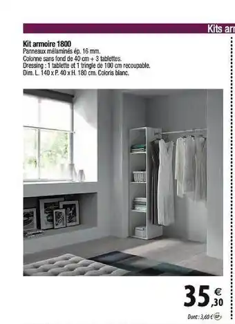 Tridôme Kit Armoire 1800 18 mm offre