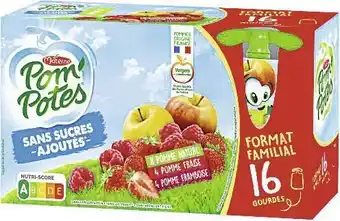 Casino Supermarchés Pom’ Potes sans sucres ajoutés Pomme, pomme fraise, pomme framboise offre