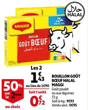 Auchan Maggi bouillon goût boeuf halal offre