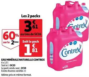 Auchan Contrex eau minérale naturelle offre