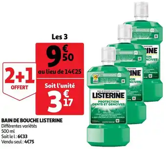 Auchan Listerine bain de bouche offre