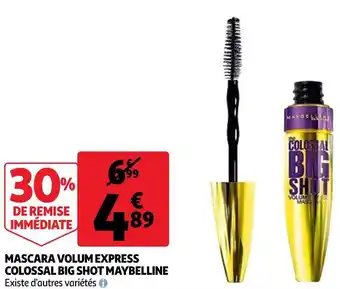 Auchan Maybelline mascara volum express colossal big shot offre