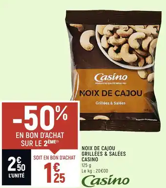 Petit Casino Casino noix de cajou grillées & salées offre