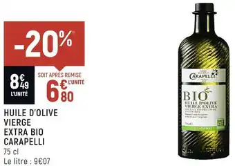 Petit Casino Carapelli huile d’olive vierge extra bio offre