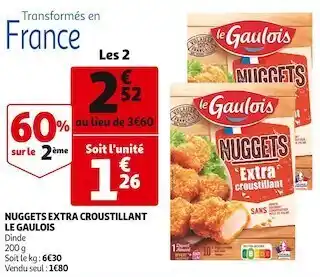 Auchan Le gaulois nuggets extra croustillant offre