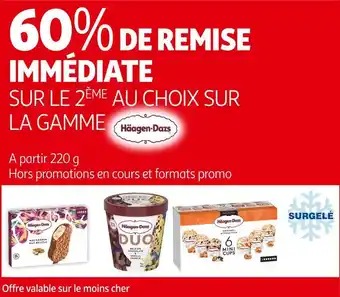 Auchan Haagen-dazs bon plan sur la gamme haagen-dazs offre