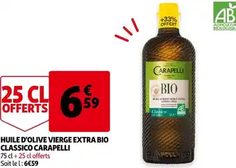 Auchan Carapelli huile d'olive vierge extra bio classico offre