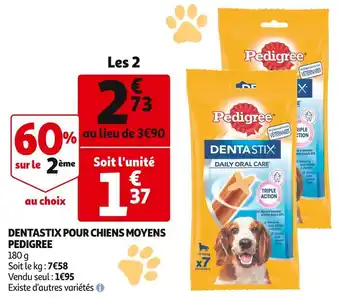 Auchan Pedigree dentastix pour chiens moyens offre