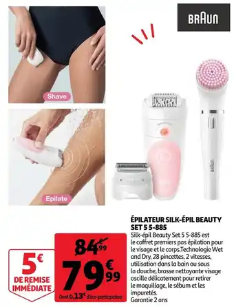 Braun épilateur silk-épil beauty set 5 5-885