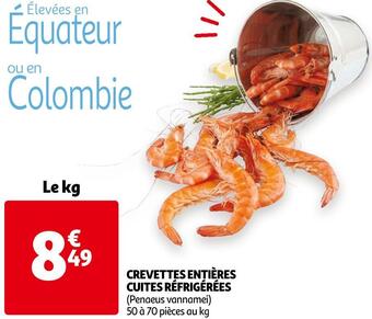 Auchan Crevettes entières cuites réfrigérées offre