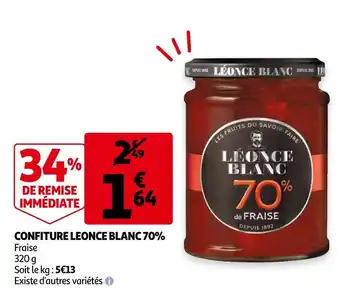 Auchan Leonce blanc confiture 70% offre