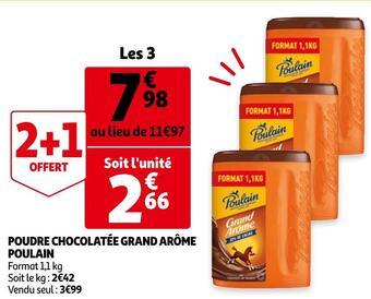 Auchan Poulain poudre chocolatée grand arôme offre