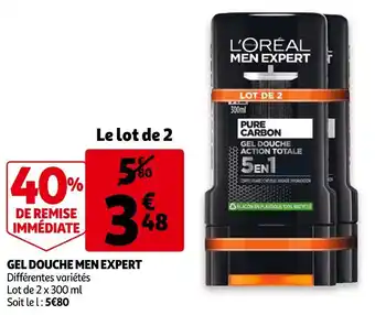 Auchan Men expert gel douche offre