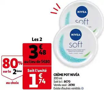 Auchan Nivéa crème pot offre