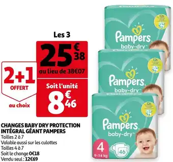 Pampers changes baby dry protection intégral géant