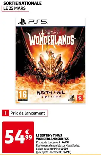 Auchan Le jeu tiny tina's wonderland sur ps5 offre