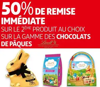 Auchan Lindt bon plan au choix sur la gamme des chocolats de pâques lindt offre