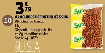Auchan Sun arachides décortiquées offre